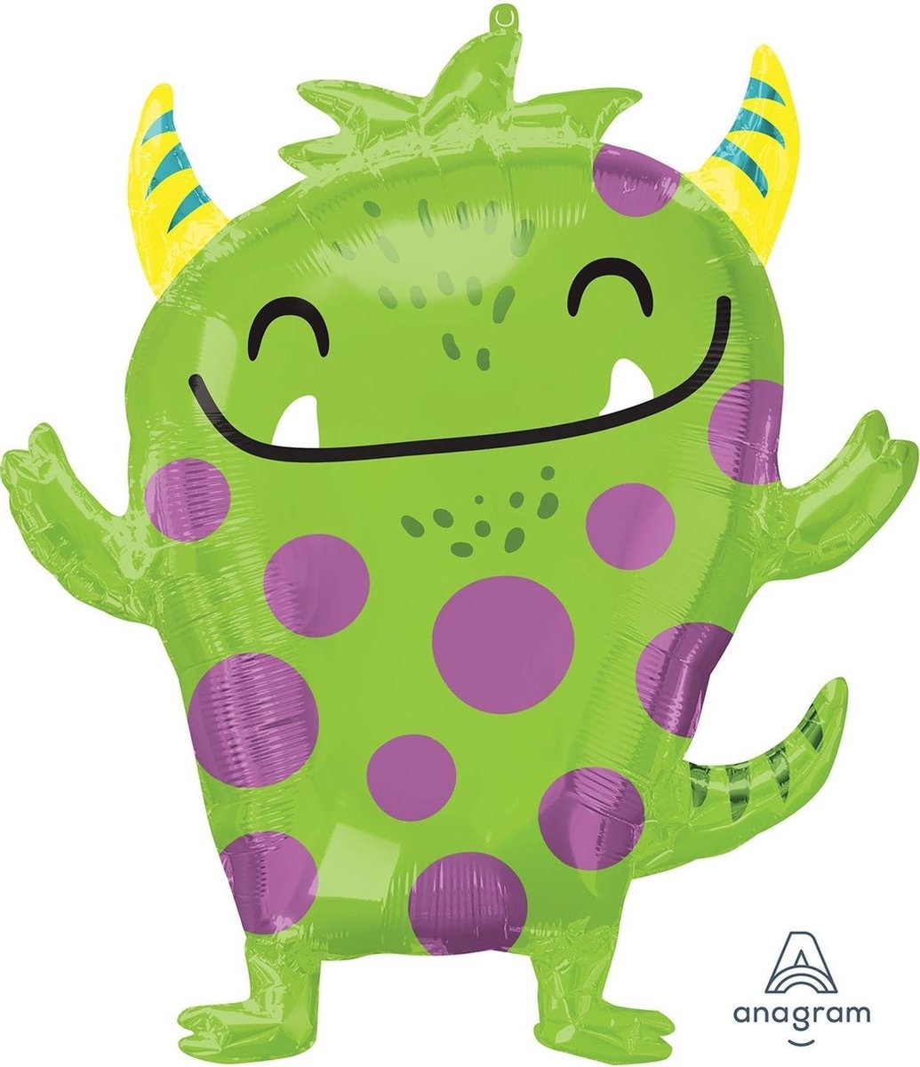 Amscan - Folieballon Happy Monster Groen 66 x 73 cm