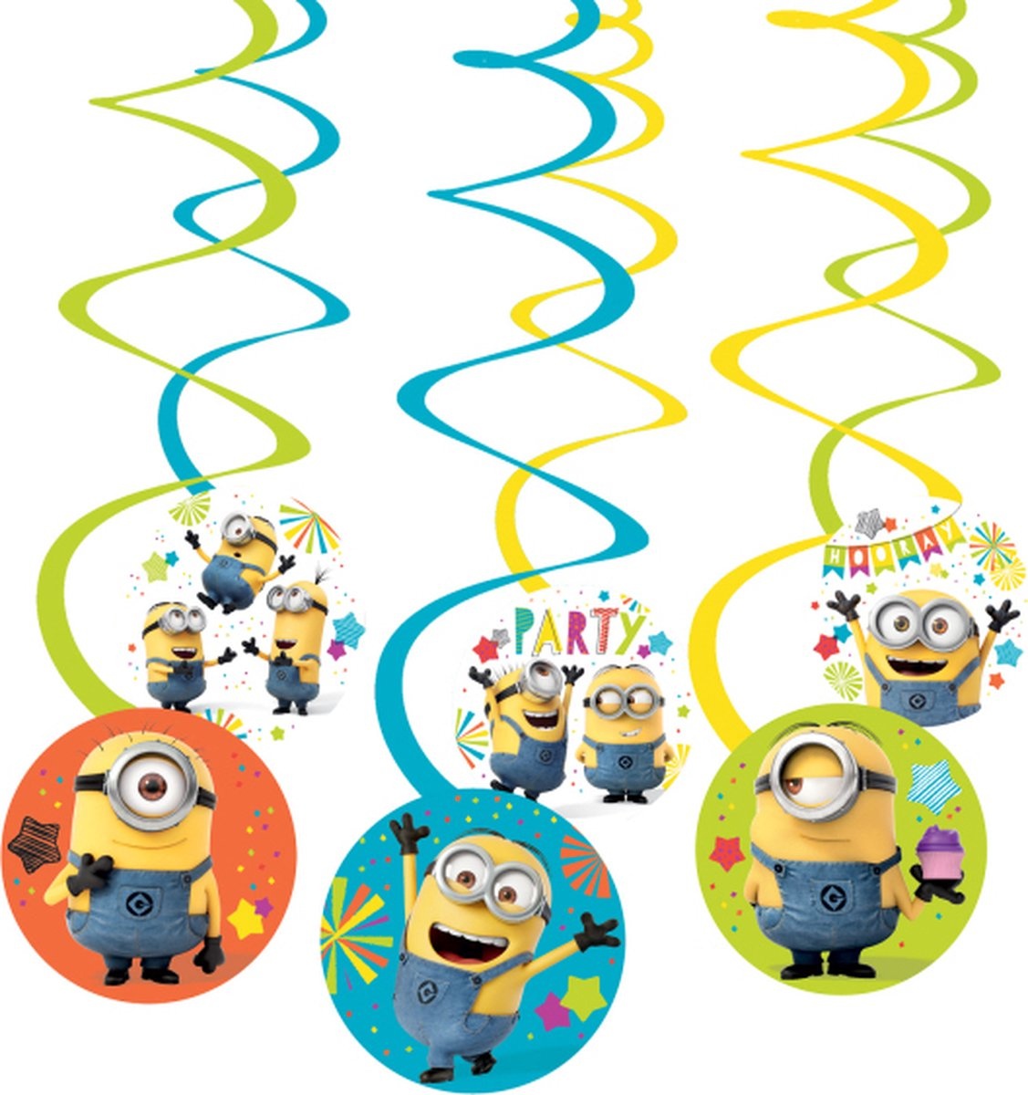 Amscan Swirl Slinger Despicable Me 45 cm Minions 6 Stuks