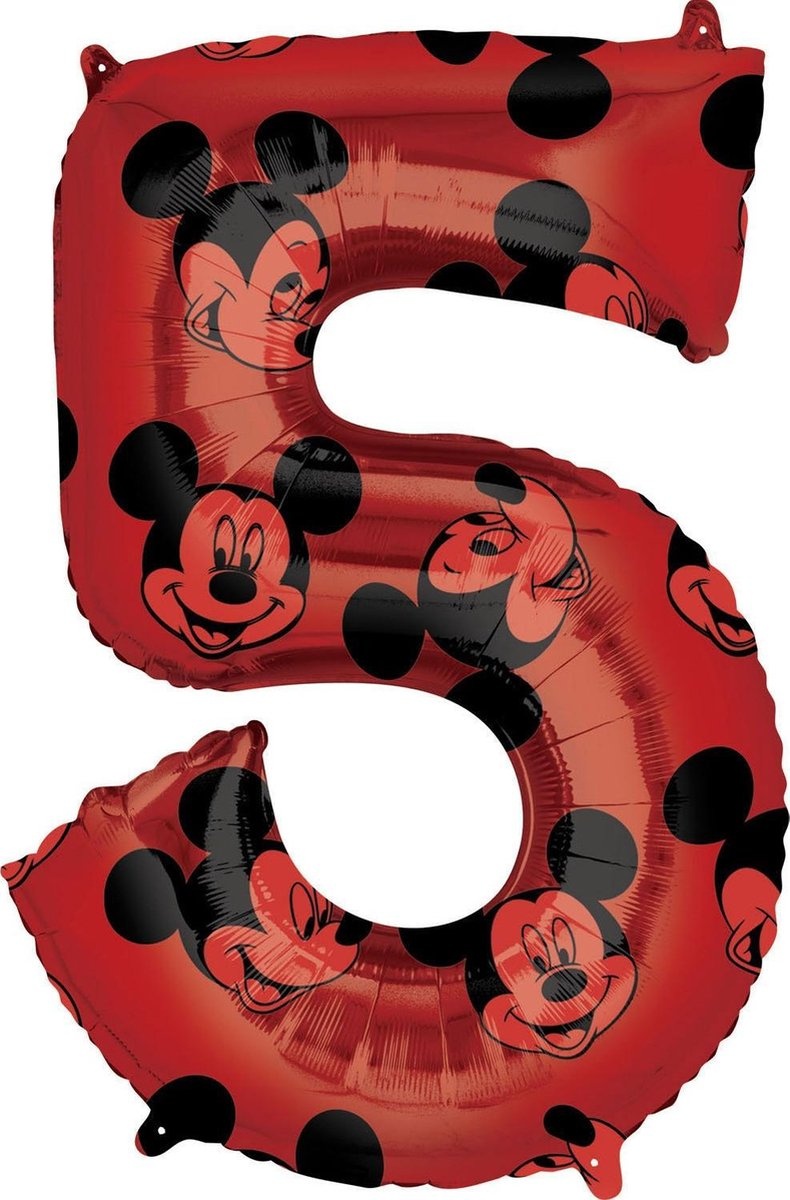 Amscan Folieballon Mickey Mouse 5 Jaar Junior 45 X 66 Cm Rood - Copy