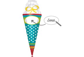 Amscan Folieballon Gepersonaliseerd 35 X 111 Cm Blauw/wit