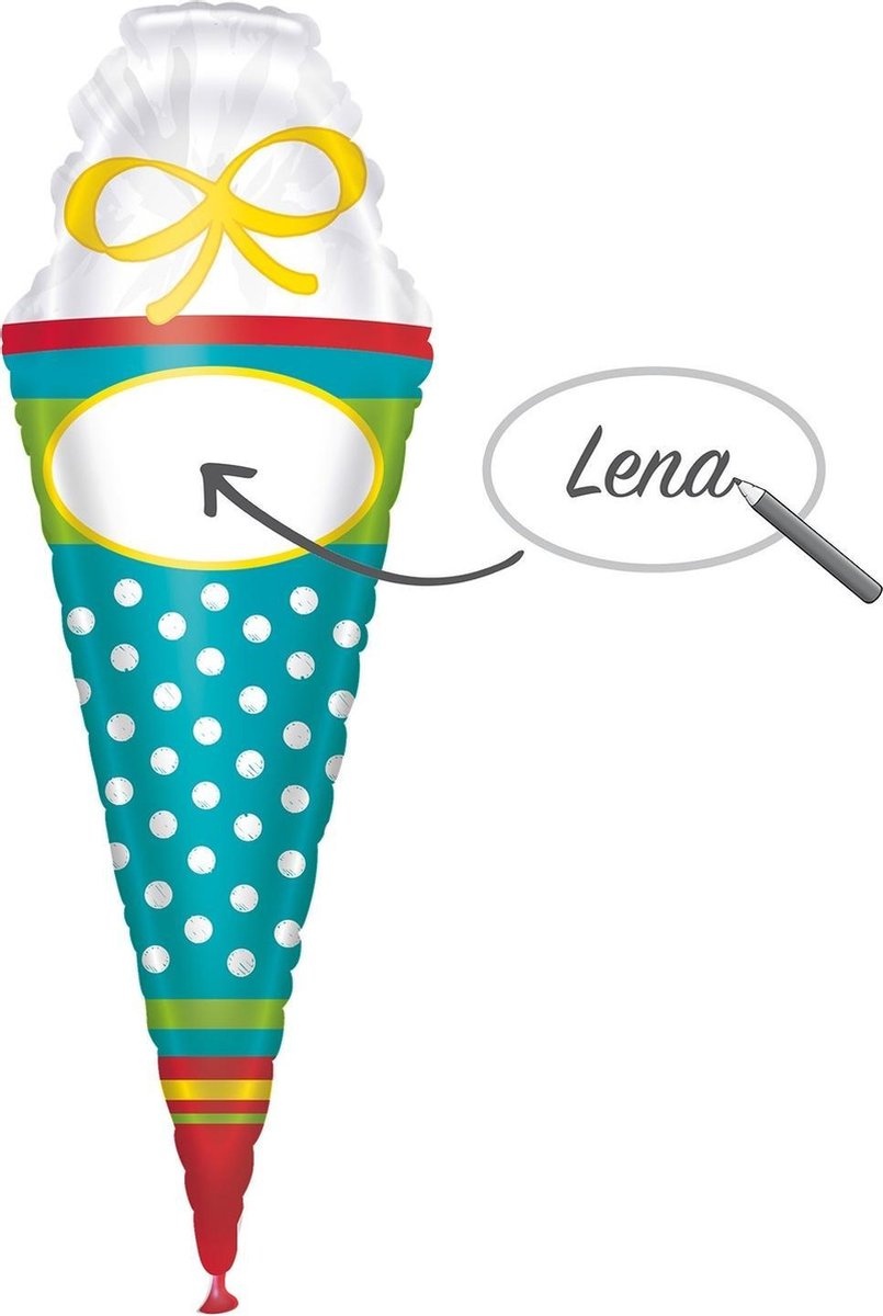 Amscan Folieballon Gepersonaliseerd 35 X 111 Cm Blauw/wit