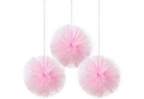 Amscan Pompons Little Dancer 23 Cm Textiel Roze Ballerina  3 Stuks