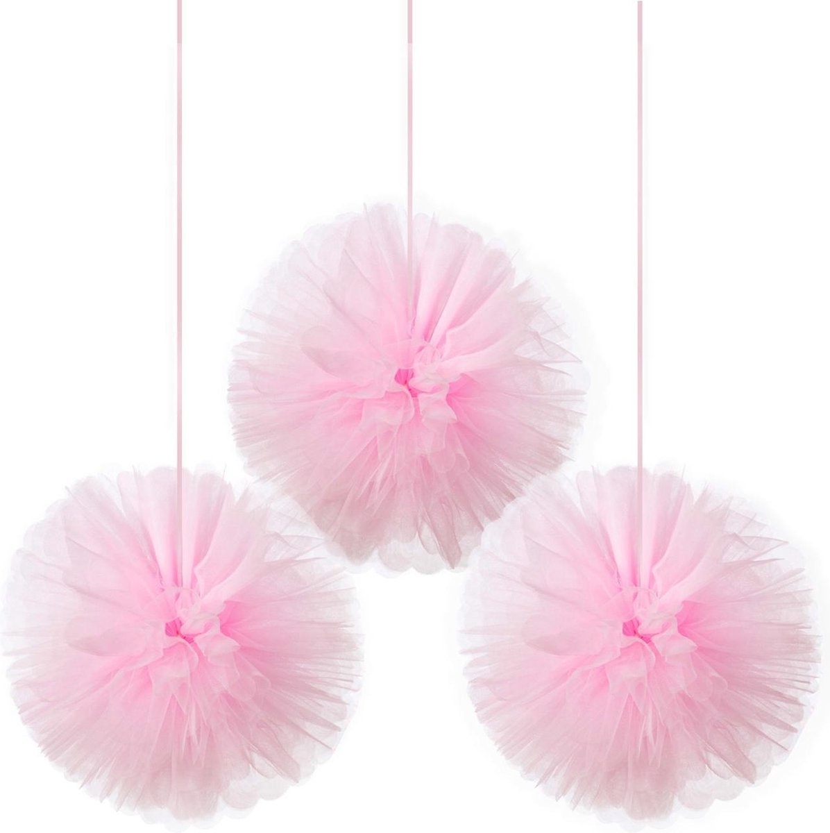 Amscan Pompons Little Dancer 23 Cm Textiel Roze Ballerina  3 Stuks