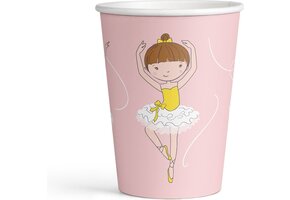 Amscan Kartonnen beker Ballerina Little Dancer 8 stuks