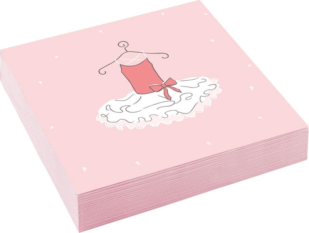 Amscan Servetten Little Dancer 33 X 33 Cm Roze 20 Stuks