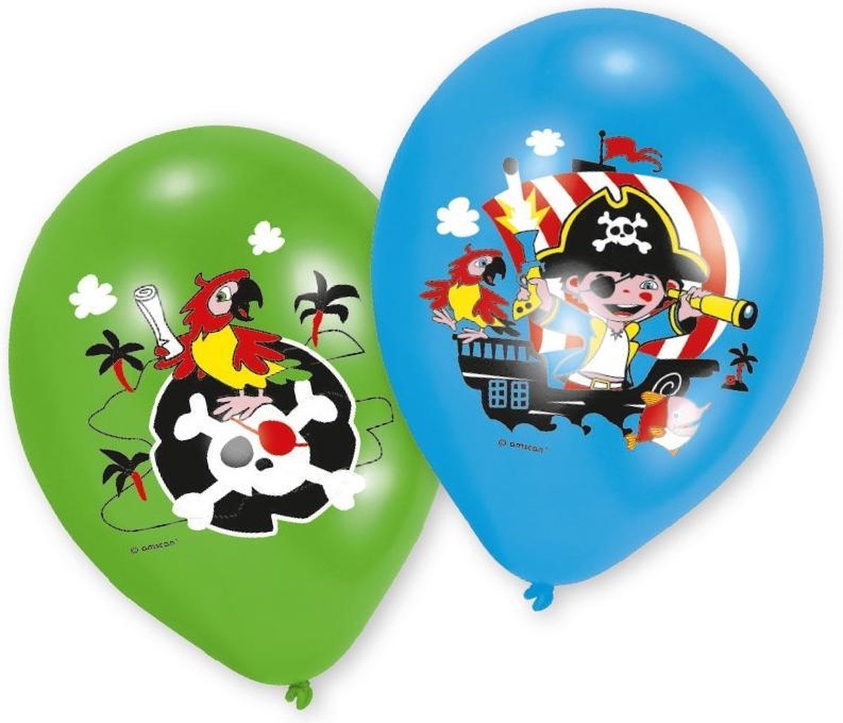 Amscan Ballonnen Pirate 27,5 Cm Blauw/groen 6 Stuks