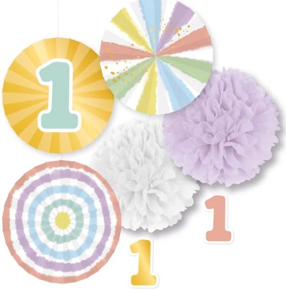 Amscan Decoratie Set 5-delig 1e Verjaardag Regenboog