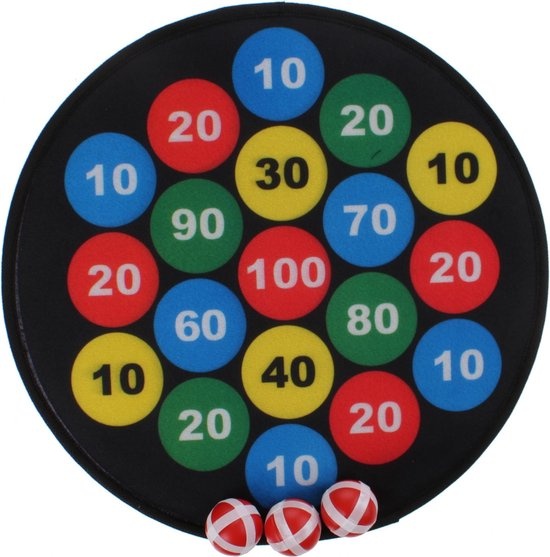 Toi-Toys Dartbord klittenband incl. ballen en/of pijltjes - 1 set assorti uitgeleverd