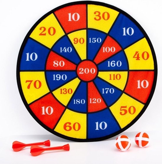 Toi-Toys Dartbord klittenband incl. ballen en/of pijltjes - 1 set assorti uitgeleverd