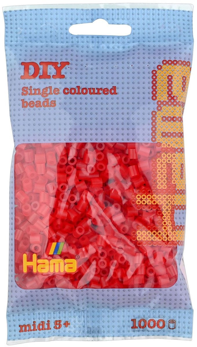 Strijkkralen Hama - 1000 Stuks - Rood Doorzichtig