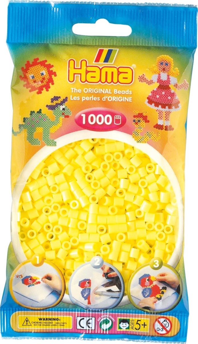 Strijkkralen Hama - 1000 Stuks - Pastel geel