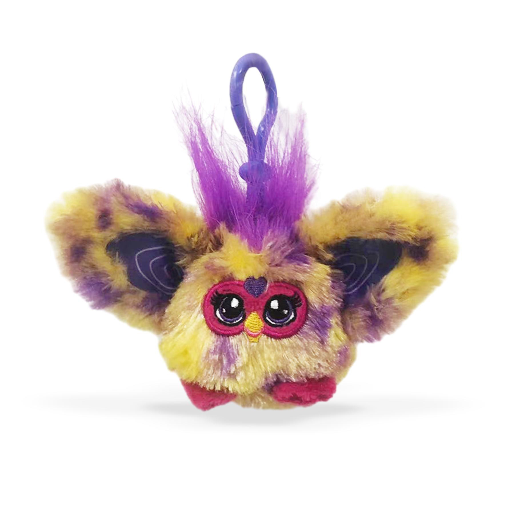 Furby Pluche Sleutelhanger 6cm geel/paars