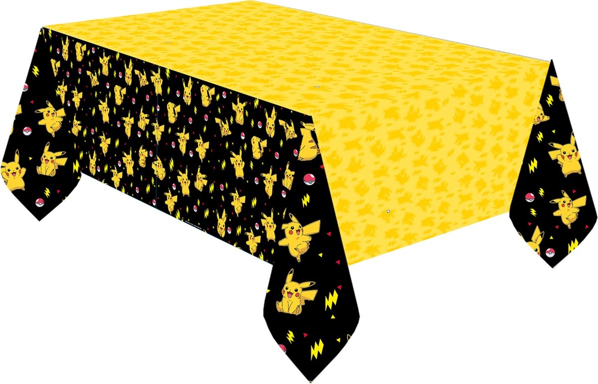 Amscan Pokemon tafelkleed - 120 x 180 cm - geel/zwart - papier