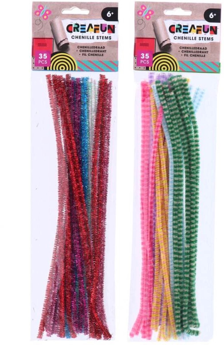 Creafun Chenille 29 cm 35 Stuks - 1 setje assorti uitgeleverd
