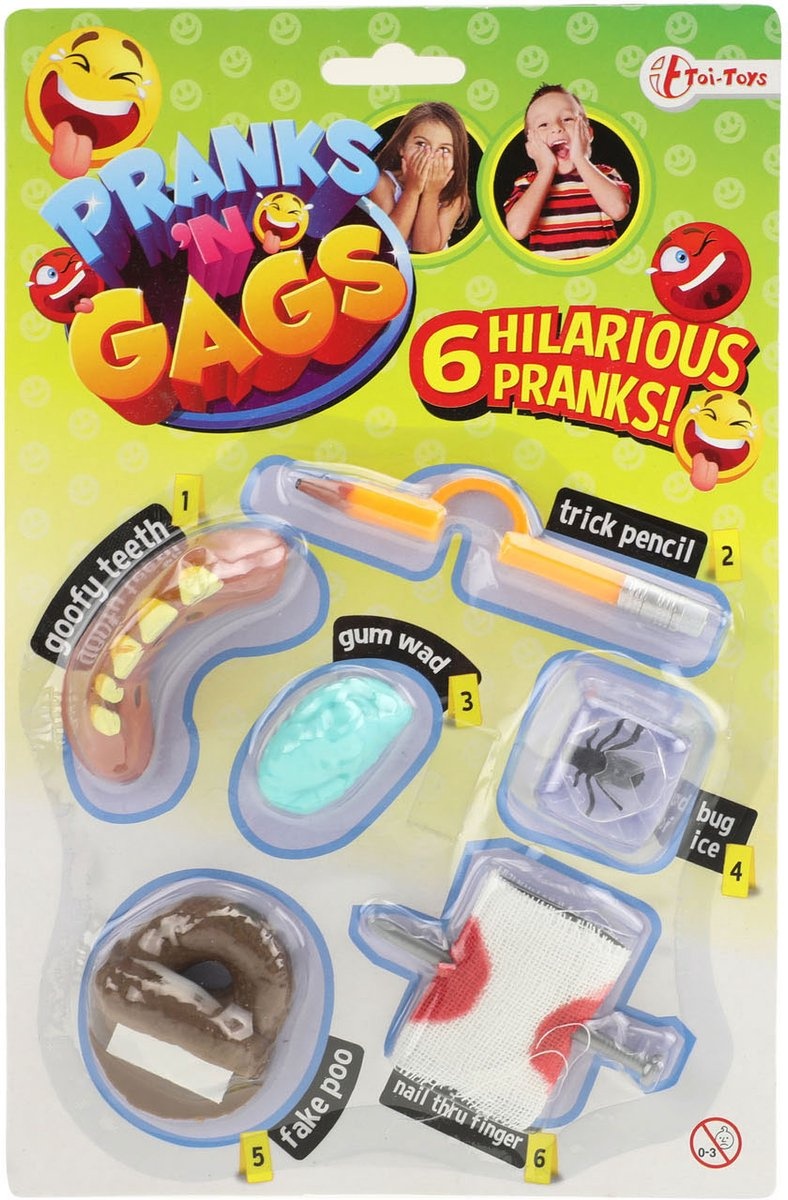 Pranks 'n Gags fopartikelen - Set van 6 stuks