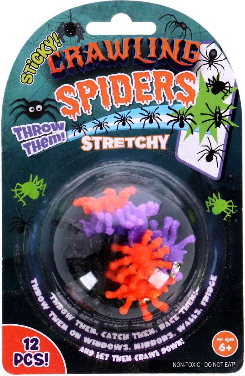 Sticky Crawling Spiders - Raamlopers set van 12 stuks