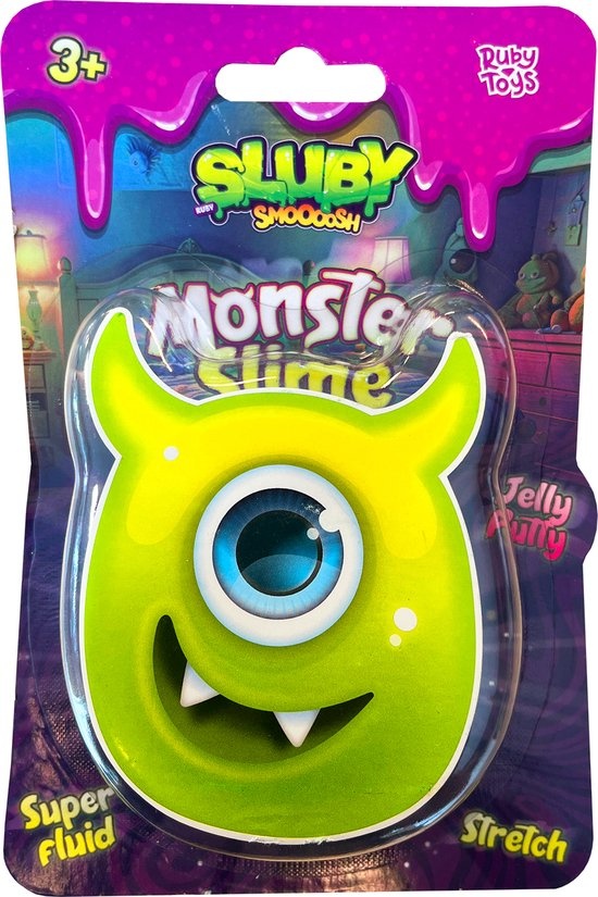 SLUBY - monster slijm met container - 1 exemplaar assorti uitgeleverd