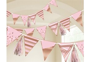 Amscan Vlaggenlijn 255 Cm Papier Roze/goud