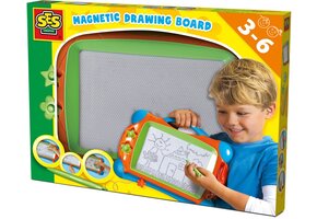 SES Creative – Magnetisch Tekenbord – 25x34 cm – Inclusief Pen en 2 Stempels – Montessori Speelgoed vanaf 3 jaar