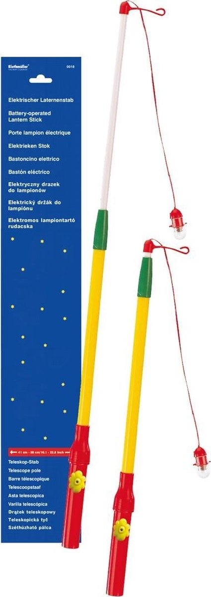 Lampion Lantaarnstok telescopisch verstelbaar 41-58cm met lampje