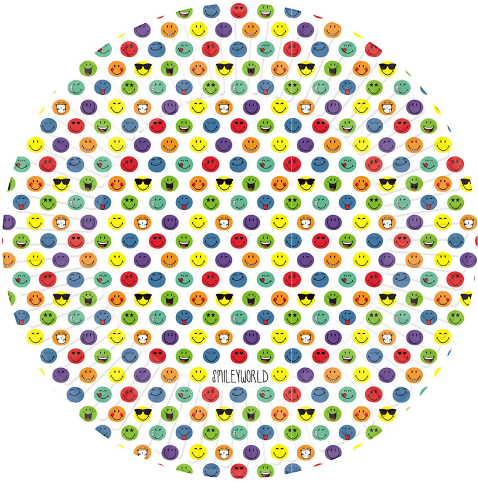 Amscan Feestborden Junior 23 Cm Karton wit/smiley 8 Stuks