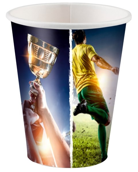 8 papieren bekertjes Football Forever 250ml