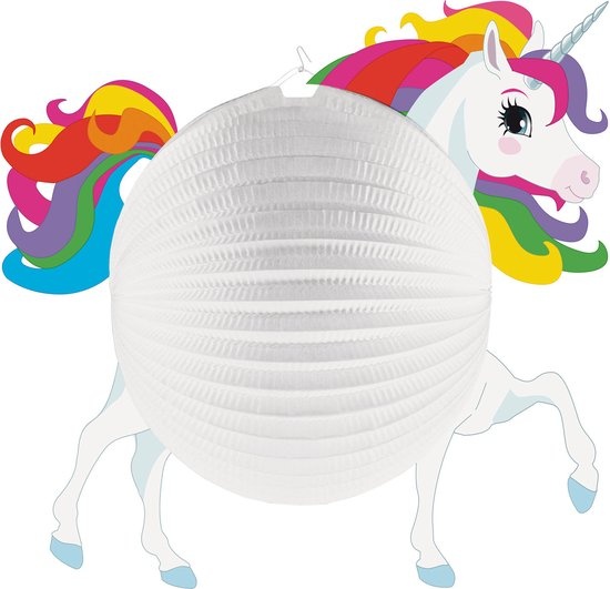 Lampion Eenhoorn regenboog Bol | 25cm