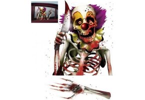 Halloween raamversiering voor de auto - Horror Clown