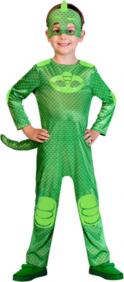 PJ Masks™ Gekko kostuum voor kinderen - Verkleedkleding 7-8 jaar