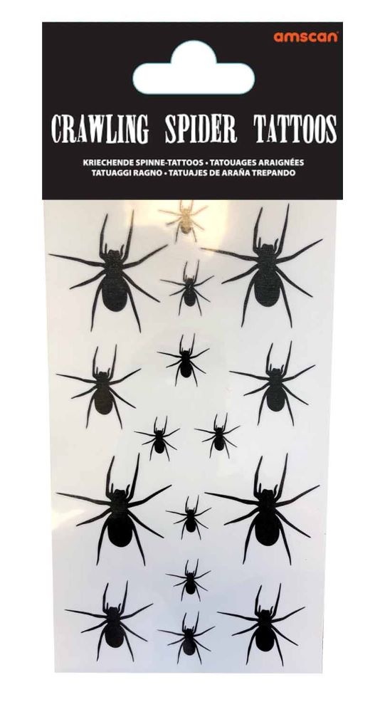 Crawling Spider Tattoos - Plak Tatoeages kruipende spinnen