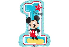 AMSCAN - Aluminium ballon cijfer 1 Mickey Mouse