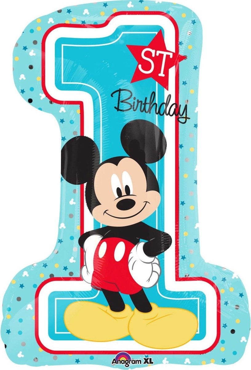 AMSCAN - Aluminium ballon cijfer 1 Mickey Mouse