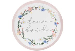 Ginger Ray BOHO-308 Floral Plates - Team Bride Bordjes - 8 stuks