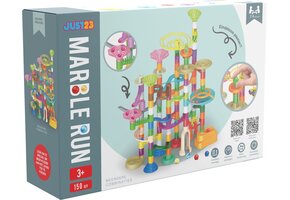 JUST23 Knikkerbaan Ultimate Set - Marble Run - 150 Onderdelen - Glow in the dark knikkers 30ST - Speelgoed van 3 Tot 13 Jaar