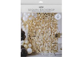 Ginger Ray Sequin Champagne Gold Hanging Backdrop  - Glitter decoratie gordijn 2m