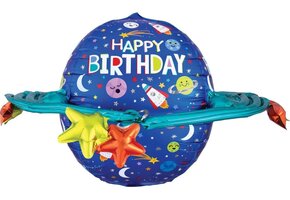 Amscan Folieballon Happy Birthday Galaxy 43 Cm Blauw