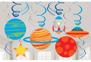 Amscan Feestdecoratie Planeten 17 Cm 12 Stuks