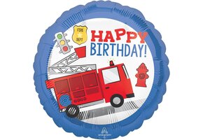 Amscan Folieballon Brandweer Junior 43 Cm Blauw