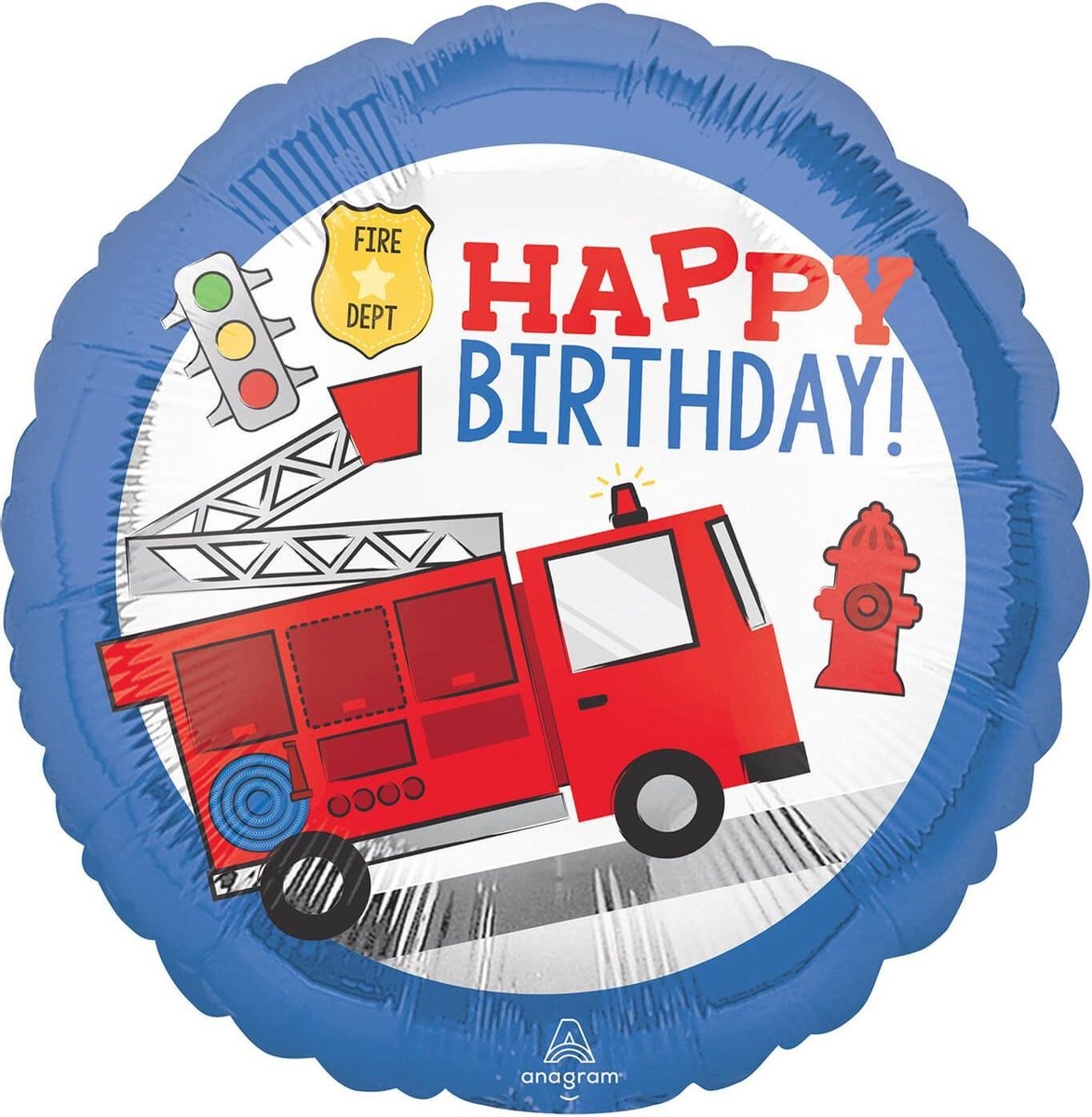 Amscan Folieballon Brandweer Junior 43 Cm Blauw