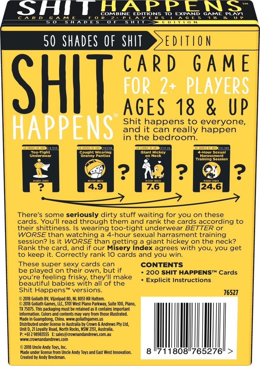 Shit Happens 50 Shades of Shit 18+ - Engelstalig Kaartspel - Partyspel