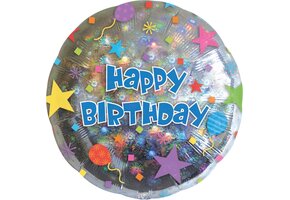 Amscan Folieballon Happy Birthday 20,5 Cm Zilver