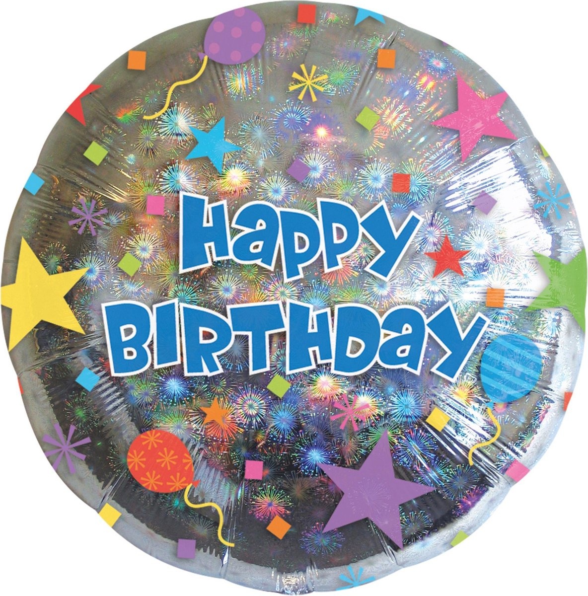 Amscan Folieballon Happy Birthday 20,5 Cm Zilver