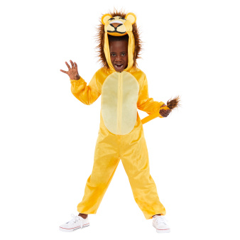Child Costume Plush Lion Onesie Age 10-12 Years