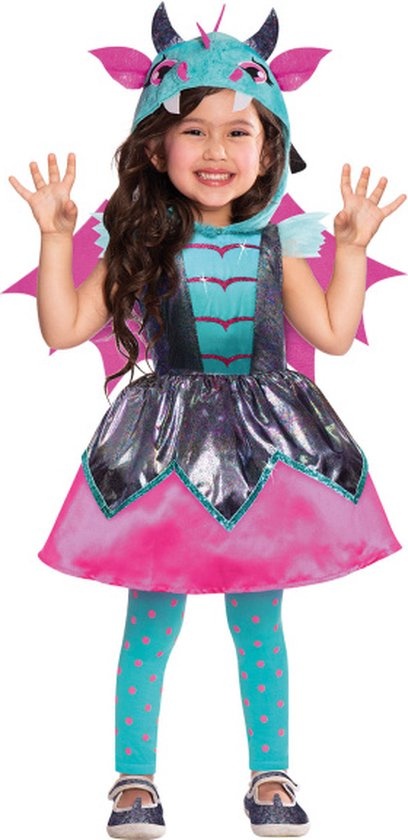 Amscan Verkleedjurk Little Mystic Dragon Meisjes Roze Maat 4-6 Jaar