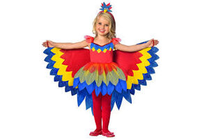 Amscan Kostuum Pretty Parrot Rood/geel/blauw 11-12 Jaar 3-delig