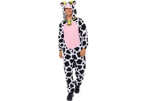 Koe Onesie Met Capuchon Plush Volwassenen - Maat S