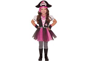 Amscan Verkleedpak Dazzling Pirate Roze Mt 3-4 Jaar