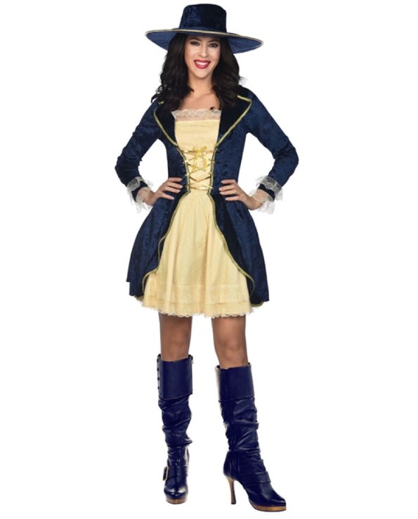 Amscan Captain Pirate Bride Dameskostuum Piraat blauw maat L