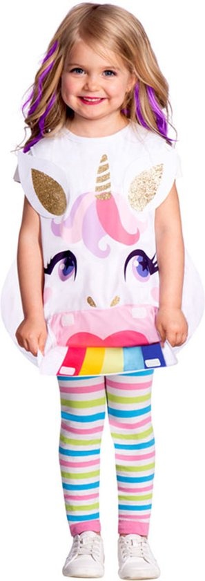 Amscan Kinderkostuum Eenhoorn Meisjes Polyester Wit Mt 3-4 Jaar