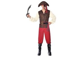 Eenogige Piet piraten kostuum voor mannen maat s